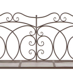 vidaXL Garden Bench 104 cm Iron Antique Brown 4