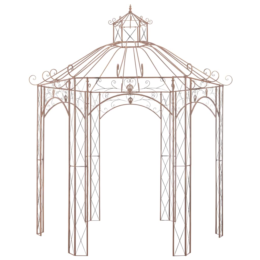 Garden Pavilion Antique Brown Iron 3 m