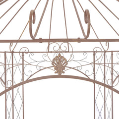 Garden Pavilion Antique Brown Iron 3 m
