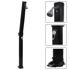 vidaXL Foldable Solar Shower Black 214 cm 23 L 1
