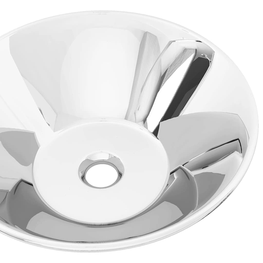 vidaXL Wash Basin 42x14 cm Ceramic Silver 4