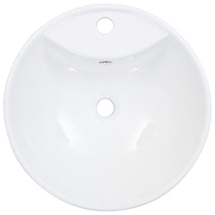 vidaXL Wash Basin with Overflow 46.5x18 cm Ceramic White 4