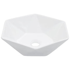 vidaXL Wash Basin 41x36.5x12 cm Ceramic White 1