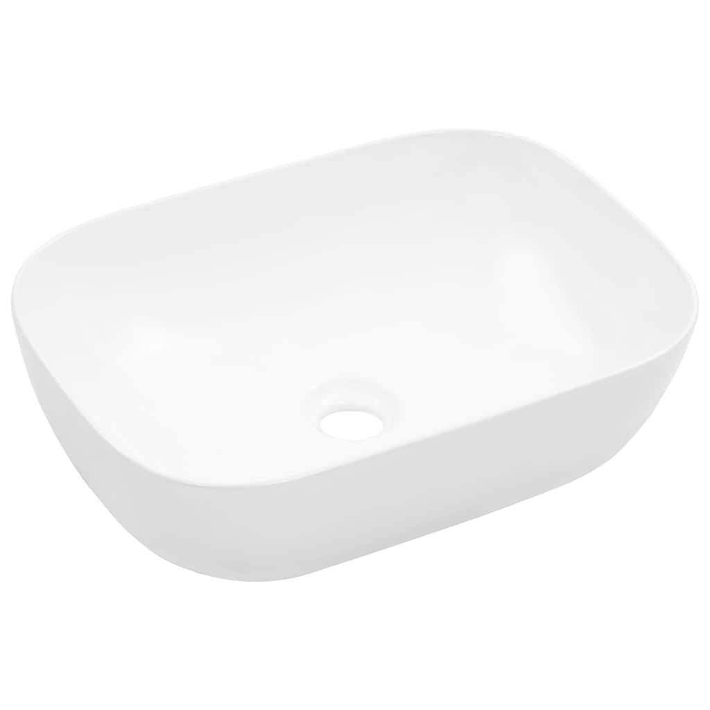 vidaXL Wash Basin 45.5x32x13 cm Ceramic White 1