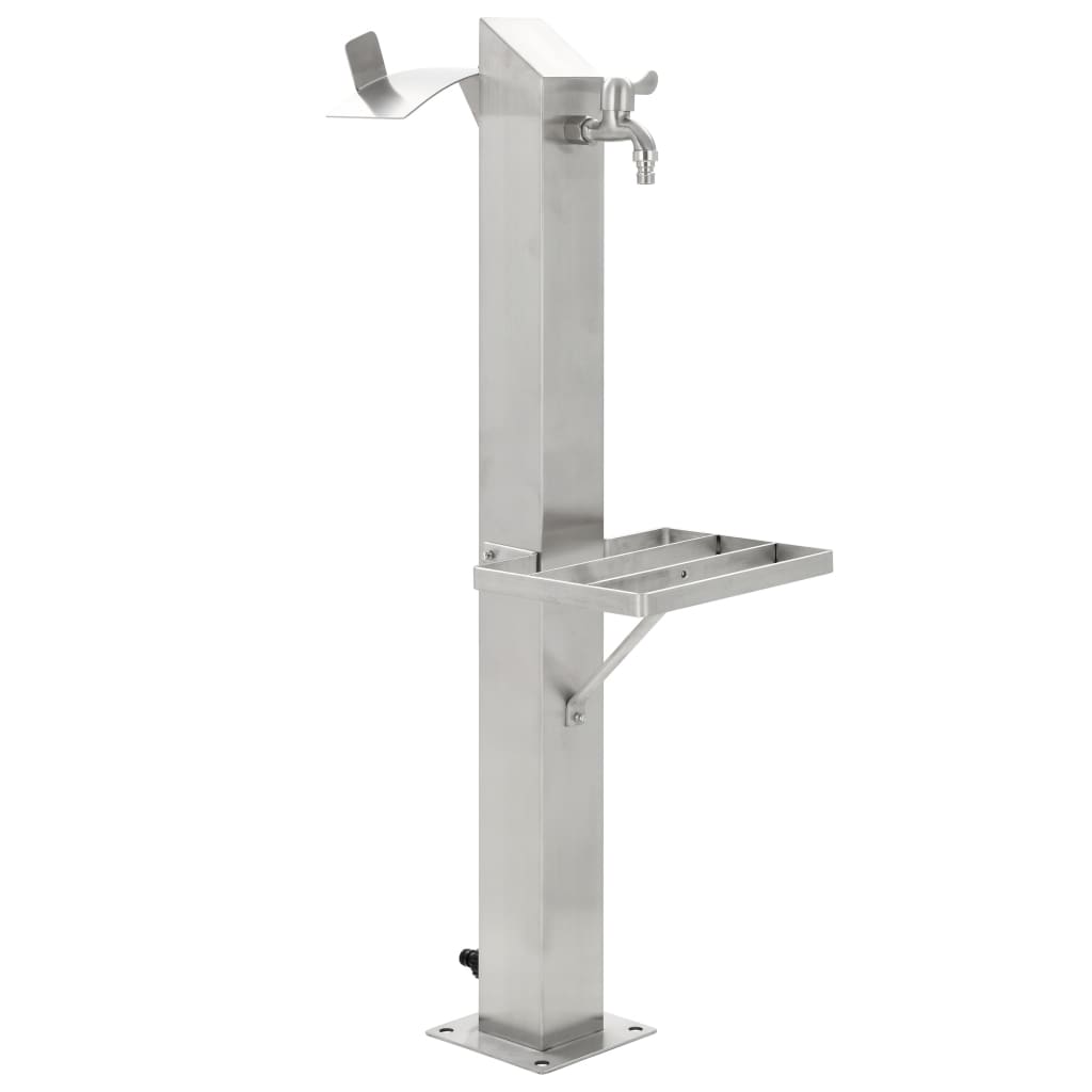 45455 vidaXL Garden Water Column Stainless Steel Square 95 cm 1