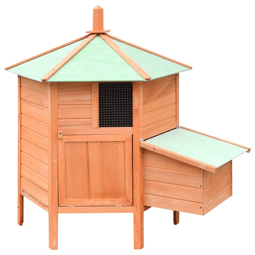 170645 vidaXL Chicken Cage Solid Pine & Fir Wood 126x117x125 cm 1