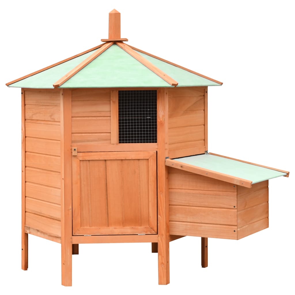 170645 vidaXL Chicken Cage Solid Pine & Fir Wood 126x117x125 cm 2