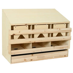 vidaXL Chicken Laying Nest 3 Compartments 93x40x65 cm Solid Pine Wood 1