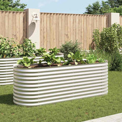 Raised Bed 240 x 80 x 81 cm Steel Silver