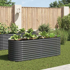 Raised Bed 240 x 80 x 81 cm Steel Grey