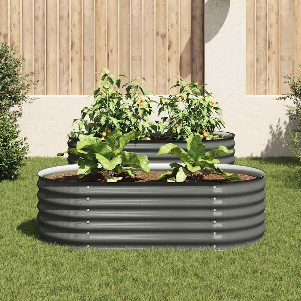Raised Bed 160 x 80 x 44 cm Steel Grey