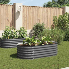 Raised Bed 160 x 80 x 44 cm Steel Grey