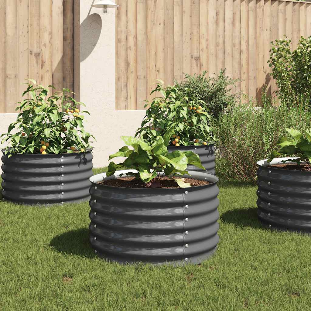 Raised Bed 80 x 80 x 44 cm Steel Grey