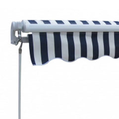 Folding Awning Manual Operated 300 cm Blue and white
