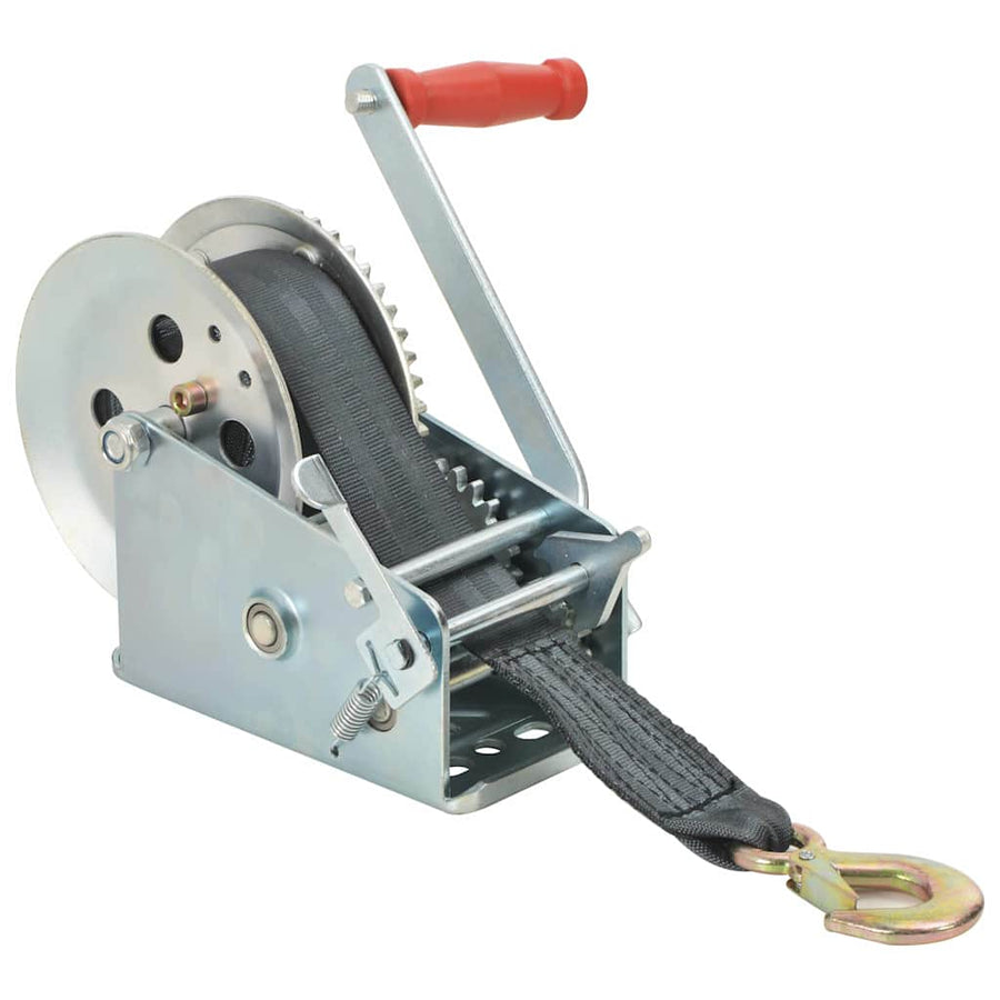 143996 vidaXL Hand Winch with Strap 1587 kg 1