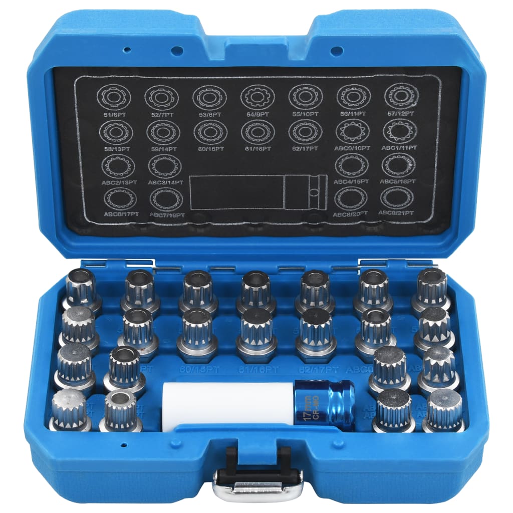 210490 vidaXL 23 Piece Rim Lock Socket Set for VAG 2