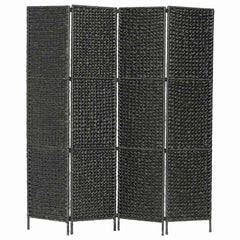 3-Panel Room Divider 116x160 cm Water Hyacinth Black 4