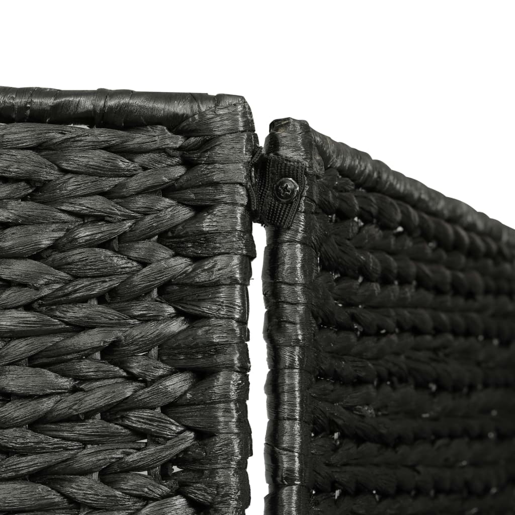 vidaXL 5-Panel Room Divider Black 193x160 cm Water Hyacinth 5