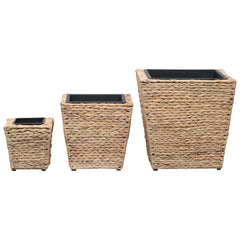 Raised Beds 3 pcs Water Hyacinth Light brown