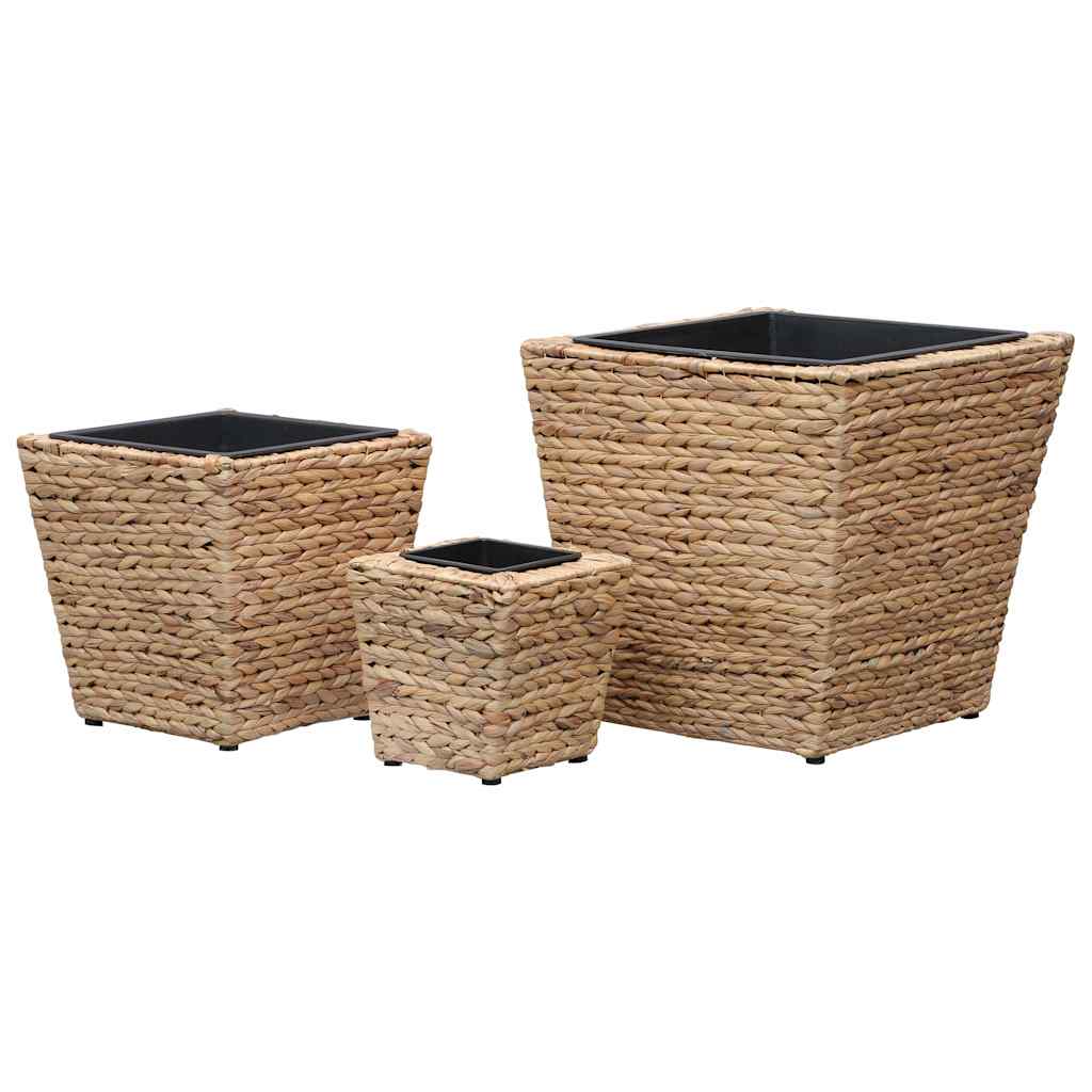Raised Beds 3 pcs Water Hyacinth Light brown