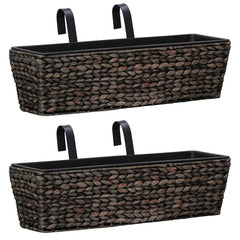 vidaXL Garden Planter | Set of 2 | Brown | Water hyacinth, steel 1