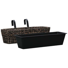 vidaXL Garden Planter | Set of 2 | Brown | Water hyacinth, steel 3