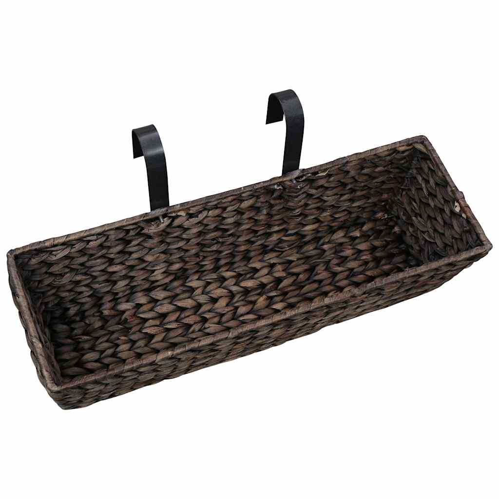 vidaXL Garden Planter | Set of 2 | Brown | Water hyacinth, steel 5