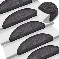 Stair Mats Half Round 15 in Anthracite