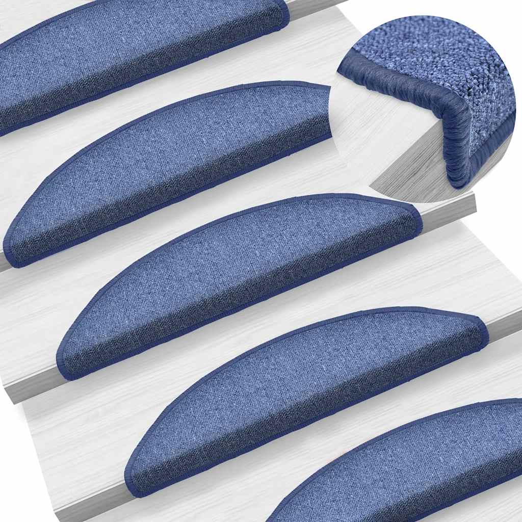 Stair Mats Half Round 15 in Blue