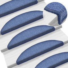 Stair Mats Half Round 15 in Blue