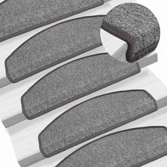 vidaXL Stair mats 15 pcs 65 x 24 x 4 cm Non-Slip Dark Grey 1