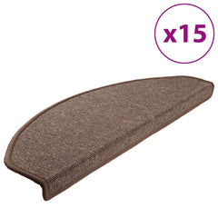vidaXL Stair mats 15 pcs 65 x 24 x 4 cm Coffee Brown 2