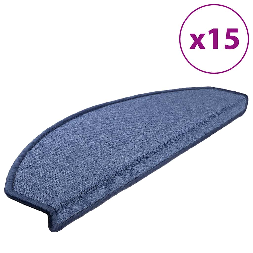 vidaXL Stair mats 15 pcs 65 x 24 x 4 cm Non-Slip Blue 2