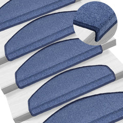 vidaXL Stair mats 15 pcs 65 x 24 x 4 cm Non-Slip Blue 1
