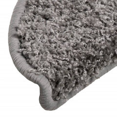 vidaXL Stair Mats 15 pcs 56x17x3 cm Grey Half Round 6