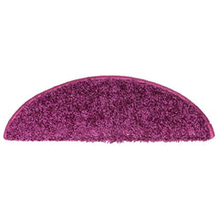 vidaXL Stair Mats 15 pcs 56x17x3 cm Violet Half Round 6