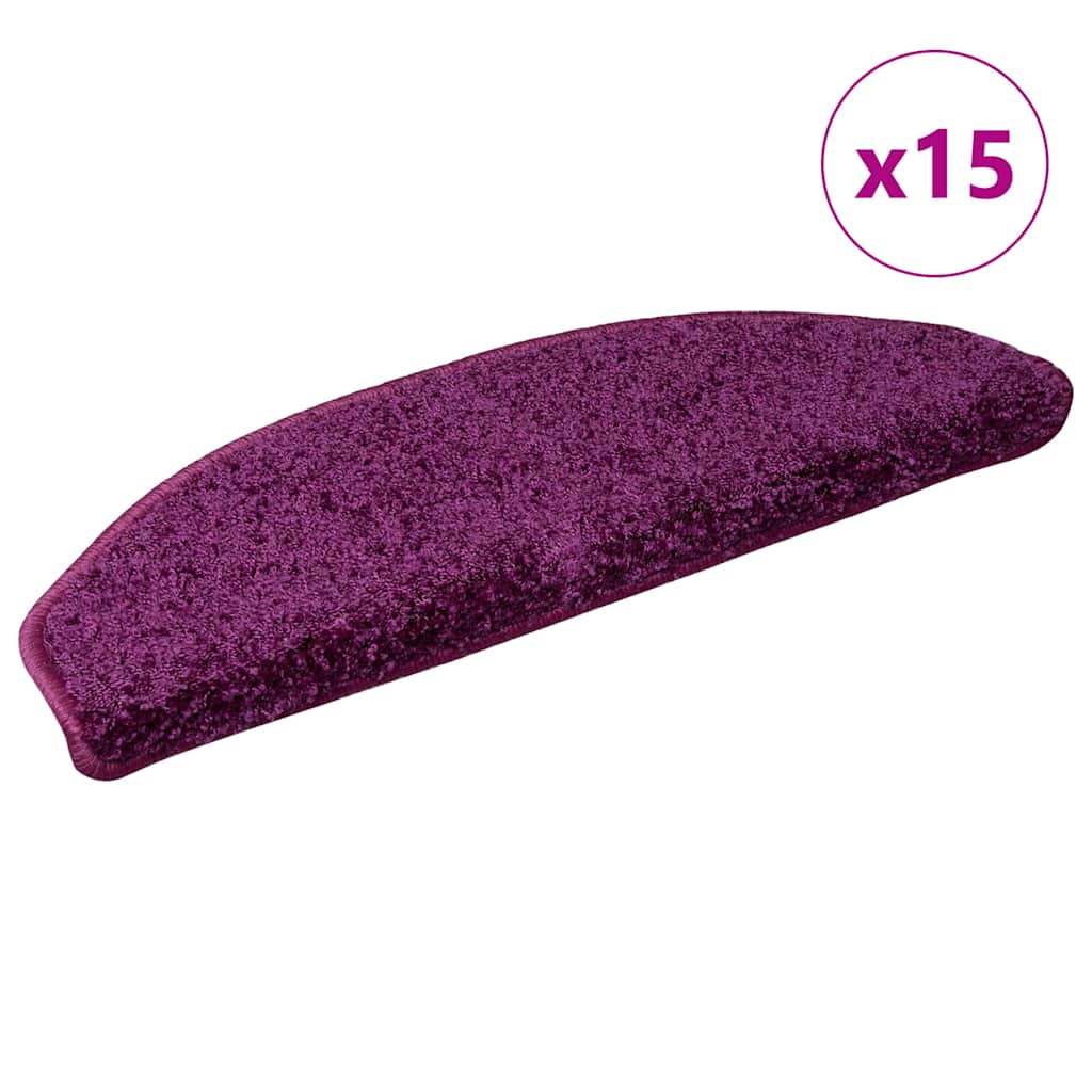 Stair Mats Half Round Large 15 pcs in Violet