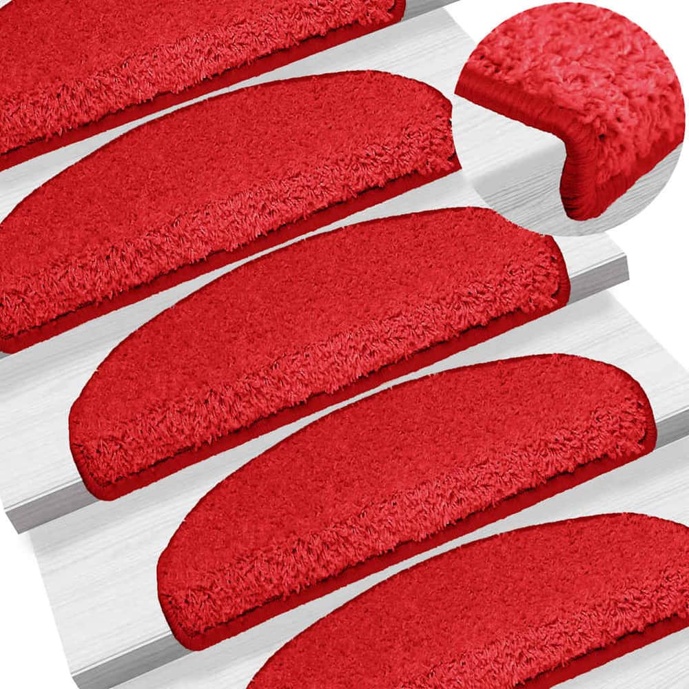 Stair Mats Half Round Large 15 pcs in Red