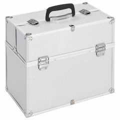 vidaXL Make-up Case 38x23x34 cm Silver Aluminium 1