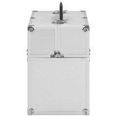 vidaXL Make-up Case 38x23x34 cm Silver Aluminium 4