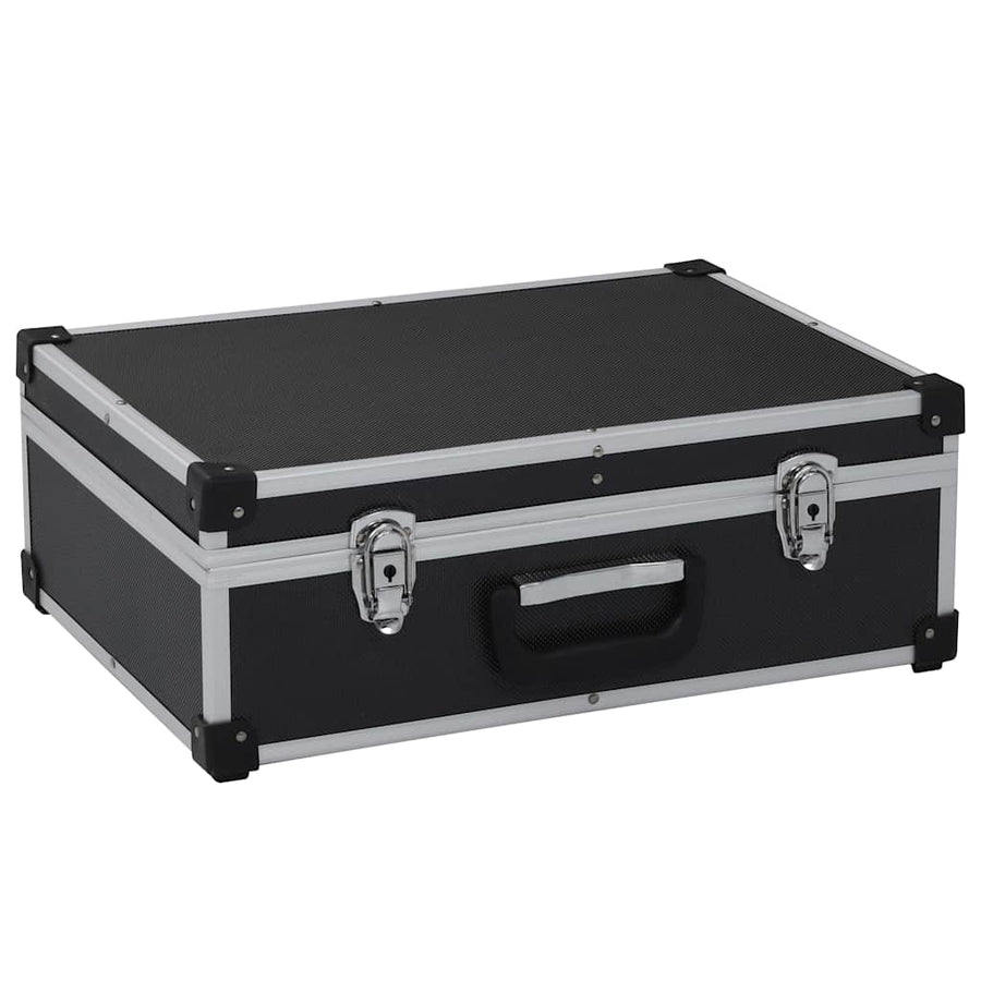 91847 vidaXL Tool Suitcase 46x33x16 cm Black Aluminium 1