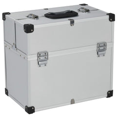 vidaXL Tool Case 38x22.5x34 cm Silver Aluminum 1