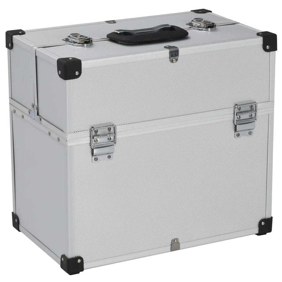 vidaXL Tool Case 38x22.5x34 cm Silver Aluminum 1