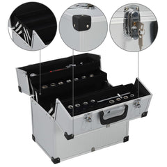 vidaXL Tool Case 38x22.5x34 cm Silver Aluminum 3