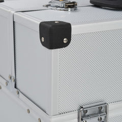 vidaXL Tool Case 38x22.5x34 cm Silver Aluminum 6