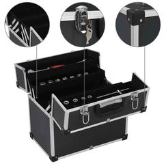 vidaXL Tool Case 38x22.5x34 cm Black Aluminum 3