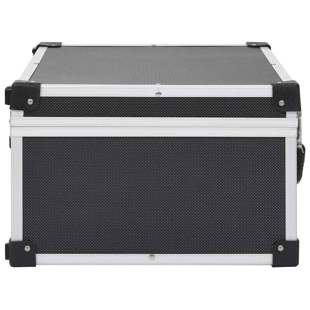 vidaXL CD Case for 60 CDs Aluminium ABS Black 4