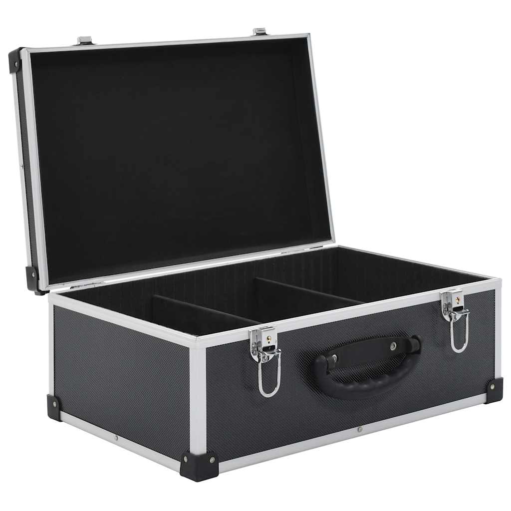 vidaXL CD Case for 60 CDs Aluminium ABS Black 5