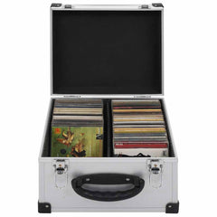 vidaXL CD Case for 40 CDs Aluminium ABS Silver 1