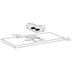 Induction Hob with 4 Burners Touch Control Glass 28.8 cm 3500 w